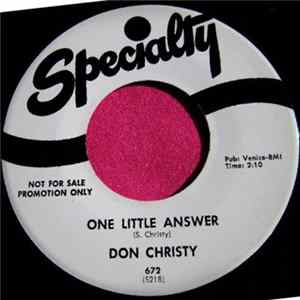 Don Christy - One Little Answer FLAC