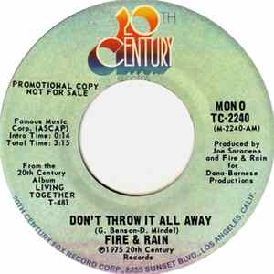 Fire & Rain - Don't Throw It All Away FLAC