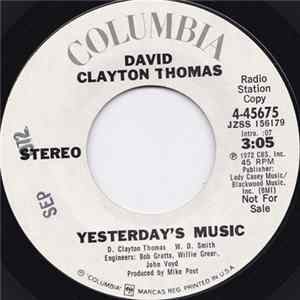 David Clayton Thomas - Yesterday's Music FLAC