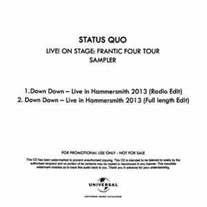 Status Quo - Live! On Stage: Frantic Four Tour Sampler: Down Down - Live In Hammersmith 2013 FLAC