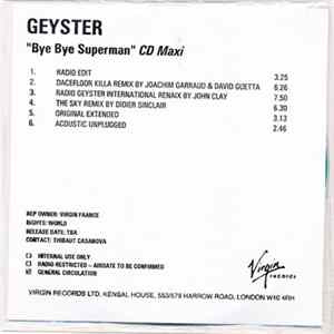 Geyster - Bye Bye Superman (CD Maxi) FLAC