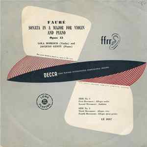 Fauré, Lola Bobesco, Jacques Genty - Sonata In A Major For Violin And Piano (Opus 13) FLAC