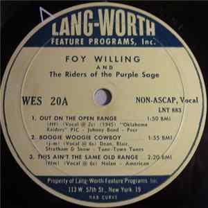 Foy Willing & The Riders Of The Purple Sage - Out On The Open Range FLAC