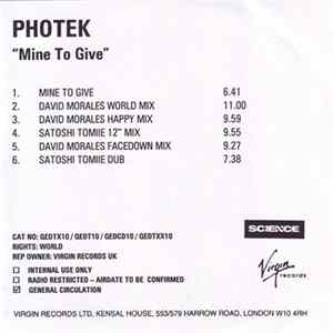 Photek - Mine To Give FLAC