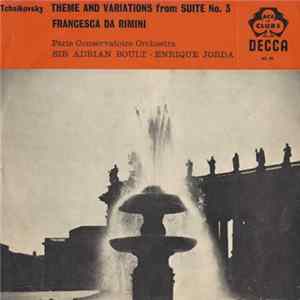 Tchaikovsky, Paris Conservatoire Orchestra, Sir Adrian Boult • Enrique Jorda - Theme And Variations From Suite No. 3 / Francesca Da Rimini FLAC