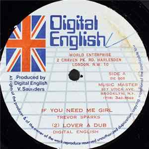 Trevor Sparks / Night Rider - You Need Me Girl / Fun Time Deh Yah FLAC