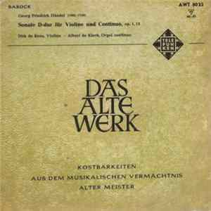 Dick De Reus, Albert De Klerk - Sonate D-dur für Violine und Continuo, op. 1, 13 FLAC