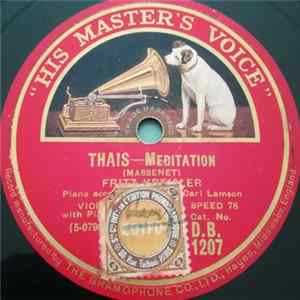Fritz Kreisler Piano Accomp. Par Carl Lamson - Thais-Meditation / Tambourin Chinois, Op. 3 FLAC