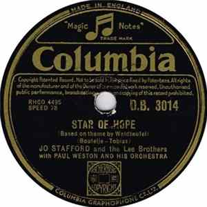 Jo Stafford and The Lee Brothers with Paul Weston And His Orchestra - Star Of Hope / Somebody FLAC