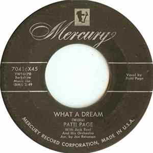 Patti Page - What A Dream / I Cried FLAC
