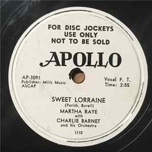 Martha Raye With Charlie Barnet And His Orchestra - Sweet Lorraine / I Cover The Waterfront FLAC