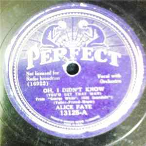 Alice Faye - Oh I Didn't Know / According To The Moonlight FLAC