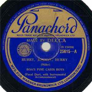 Boa's Pine Cabin Boys - Hurry, Johnny, Hurry / I Like To Go Back In The Evening FLAC