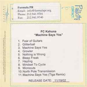 FC Kahuna - Machine Says Yes FLAC