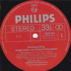 Hermann Prey / Robert Schumann - Hermann Prey Singt Lieder Von Robert Schumann FLAC